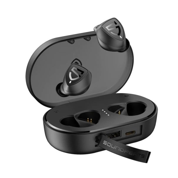 Kabellose In-Ear-Kopfhörer mit Bluetooth 5.0 und Ladecase 3000 mAh Reichweite 10 m Akkulaufzeit 5 Stunden Steuerung von Musik und Anrufen Schwarz 1