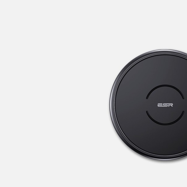 Kabellose Ladestation für Telefone Runder Form Aluminiumlegierung Maximale Leistung 10 W USB-C-Anschluss Kabel im Packungsinhalt enthalten schwarz