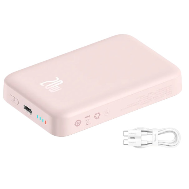 Kabellose Powerbank für die Marke Apple 10000 mAh 20 W rosa