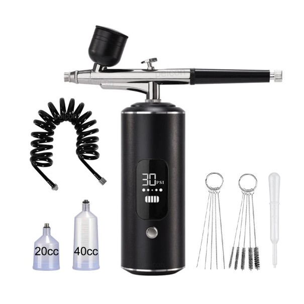 Kabelloser Airbrush mit Kompressor 20cc 40cc schwarz Mini Spritzpistole für Autolackierung Modelle Werkstatt und Garage