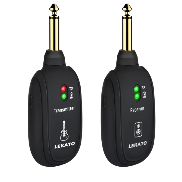 Kabelloser Sender und Empfänger A8 Wiederaufladbar Micro USB 11 x 4,5 x 1,5 cm Übertragung bis zu 50 m Frequenzbereich 20 Hz–20 kHz Präzise digitale Qualität 1