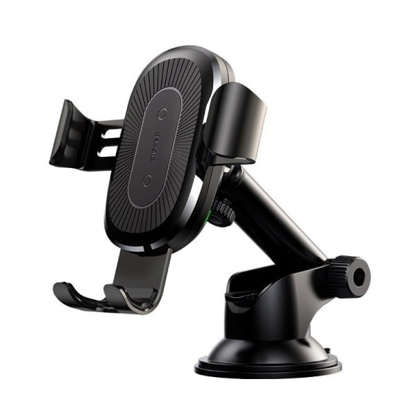 Kabelloses Autoladegerät mit Telefonhalterung Ständer mit Saugnapf und Arm Leistung 10 W Anschluss Micro USB Kabel 1 m Schwarz 1