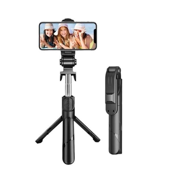 Kabelloses Mini-Stativ mit Selfie-Stick 100 cm schwarz