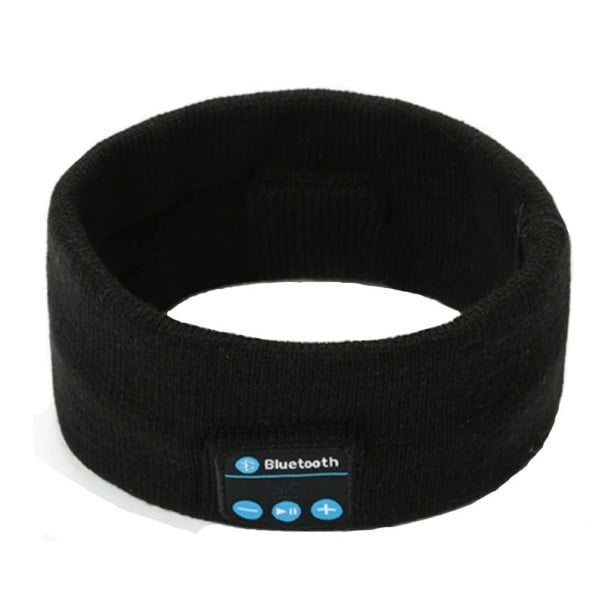 Kabelloses Stirnband mit Kopfhörern für Musikgenuss Bluetooth 5.0 Reichweite 10 m Akkulaufzeit 6 bis 7 Stunden Aus Acrylfaser gestrickt schwarz