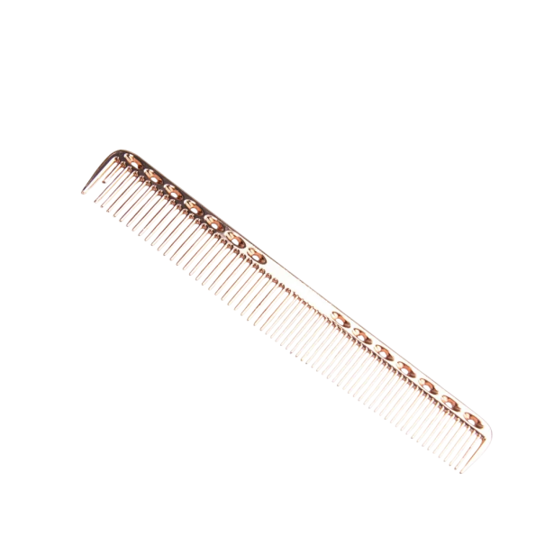 Kadeřnický hřeben na stříhání vlasů 17,8 x 2,4 x 2 cm Hliníkový profesionální hřeben Jemné zuby pro pěšinku Styling vlasů růžově zlatá