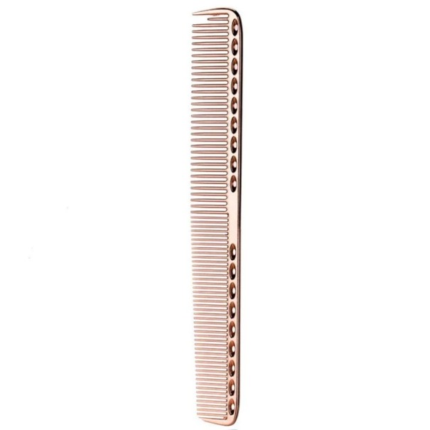 Kadernícky hrebeň na strihanie vlasov 21,5 x 2,6 x 2,2 cm Hliníkový profesionálny hrebeň Jemné zuby Úprava cestičky Styling vlasov ružovo-zlatá