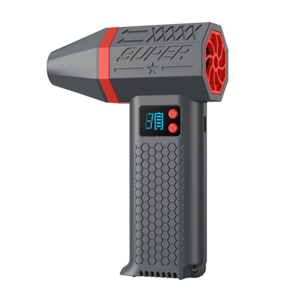 Kädessä pidettävä turbopuhallin, 130 000 rpm, tehokas harjaton moottori, 3 nopeutta, USB, 2 x 3000 mAh akut, auton pölynpoisto punainen