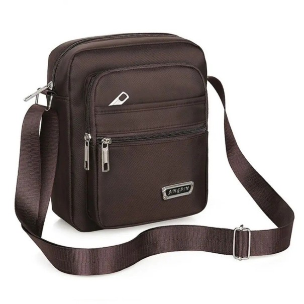 Καινούργια ανδρική τσάντα crossbody 23×19×6 εκ. Χαλαρή νάιλον τσάντα ώμου Αγόρι ταξιδιωτική τσάντα Μικρή πρακτική ανδρική τσάντα για την πόλη καφέ