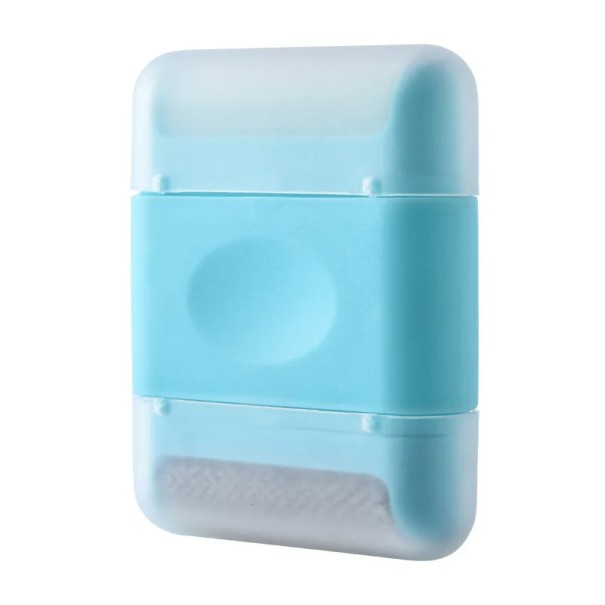 Kaksipäinen mini nukka- ja karvanpoistoaine 8x6,5x2 cm Kannettava pyykkitela Kaksipuolinen Tekstiili Helppo puhdistaa sininen