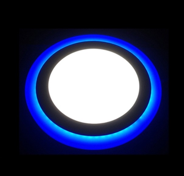 Kaksivärinen LED-kattovalaisin J653 kylmä valkoinen 9W pyöreä