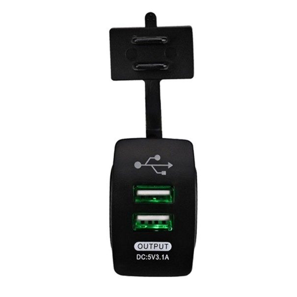 Kaksois-USB-autolaturi K770 vihreä