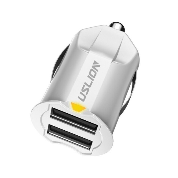 Kaksois-USB-autolaturi K787 valkoinen