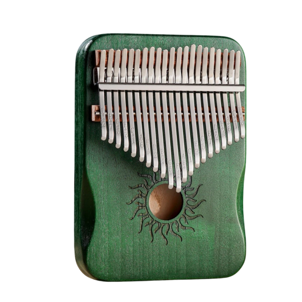 Kalimba 21 touches Piano à pouce Instrument de musique en bois avec maillet d'accordage, sac de rangement, autocollants, chiffon et manuel vert