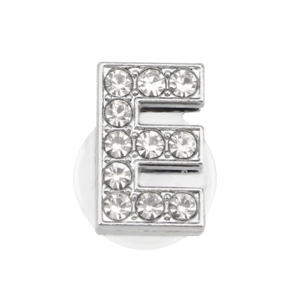 Kamínková dísz a crocsy písmeno E 2,5–3 cm PVC ezüst dísz a cipő személyre szabásához és monogramok létrehozásához 1