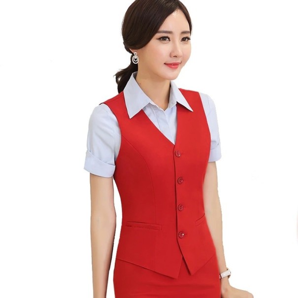 Kamizelka damska P1598 czerwony XS