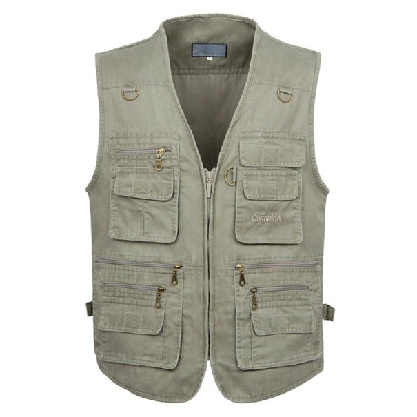 Kamizelka męska z kieszeniami A1805 khaki 3XL