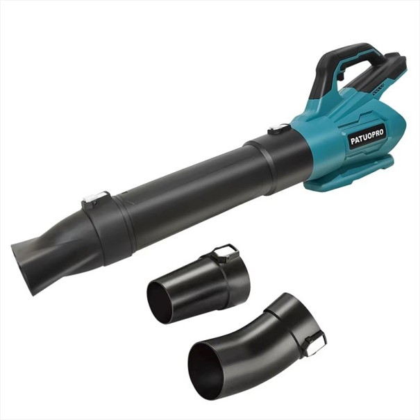 Kannettava akkuviemäri pölyn ja lehtien puhallukseen 0–20000 rpm harjaton moottori sinimusta sähköpuhallin Makita 18V akuille 1