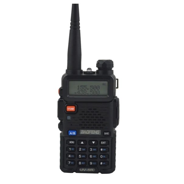 Kannettava lähetin Baofeng UV-5R 128 kanavaryhmää 5 W VHF ja UHF kaksitaajuuksinen kaksisuuntainen radiopuhelin LED-taskulampulla musta