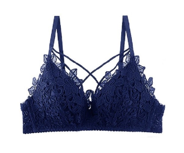 Kanten bh met touwtjes blauw 85B