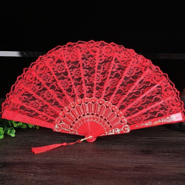 Kanten waaier C518 rood