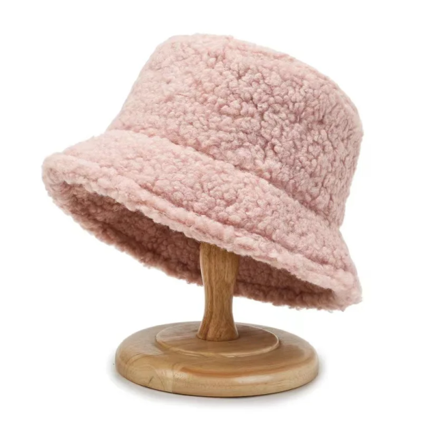 Kapelusz rybaka z wełny jagnięcej, dwustronny, zimowy, unisex, stylowy, miękki i ciepły kapelusz 56-58 cm, jesień, zima różowy