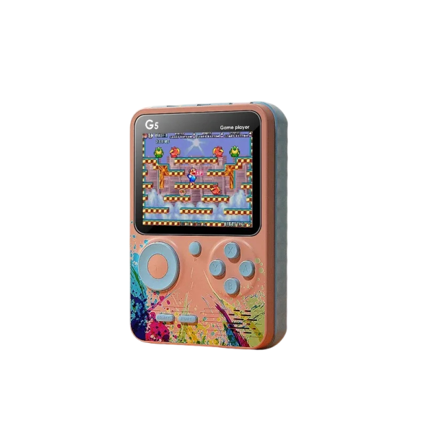 Kapesní herní konzole G5 MINI 500 her 3,0 palcový displej 8bit technologie přenosná retro konzole pro hraní na cestách oranžová