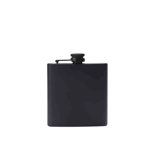 Kapesní placatka na whisky 175 ml Inox 304 Nera Tappo a vite con supporto Dimensioni 11 x 9 cm Per feste e attività all'aperto 1