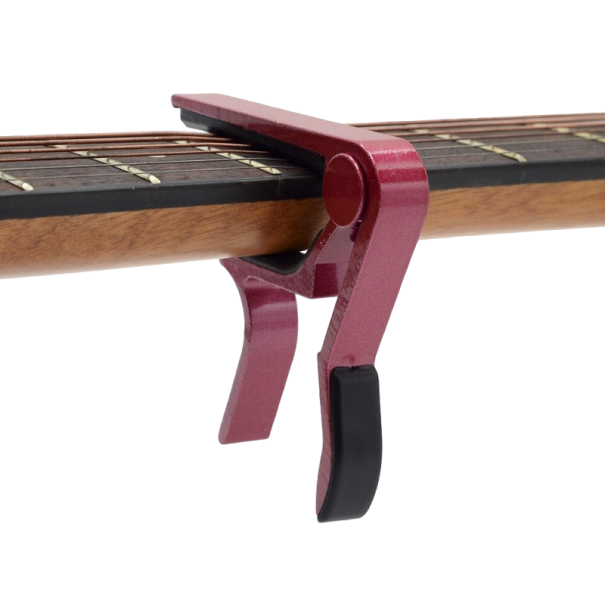 Kapodastro para guitarra vermelho