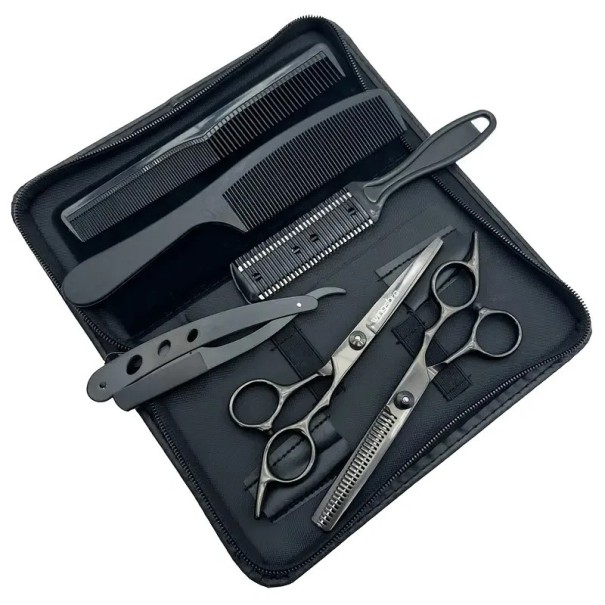 Kappersset Knip- en uitdunscharen Professionele haarstylingtools Kapperstools voor thuis en in de salon zwart