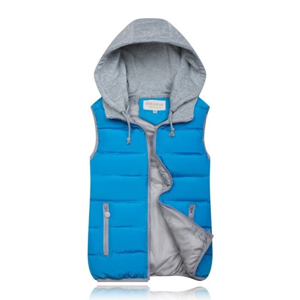 Kapuzenweste für Damen blau XXL