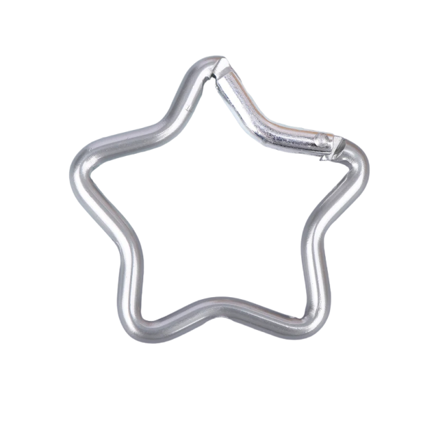 Karabinek wspinaczkowy w kształcie gwiazdy 4,8 x 4,8 cm Karabinek ze stali nierdzewnej szary