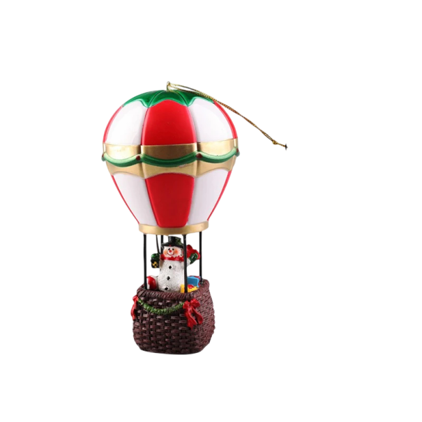 Karácsonyi világító dísz hóember légi ballonjában 8,5 x 17 x 5 cm Dekoratív világító figura Karácsonyi dekoráció a lakásba téli díszítés 1