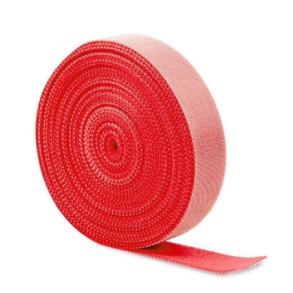 Kardborreband 5 m röd