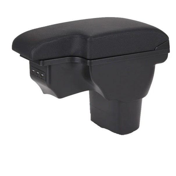 Karfa 35 x 16 cm a Nissan Juke és Infiniti ESQ 2010–2019 Dvouvrstvá műbőr ABS műanyag USB és USB-C tárolódoboz a középkonzolhoz fekete