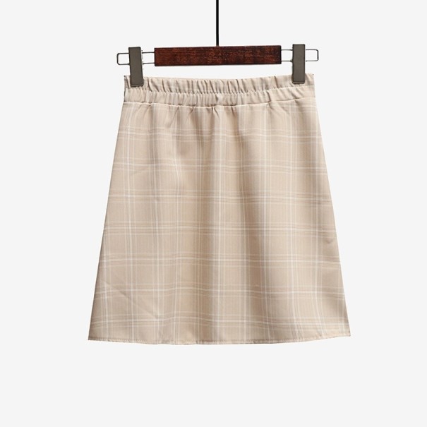 Karierter Minirock für Damen A981 beige S Karierter Minirock für Damen A981 beige S