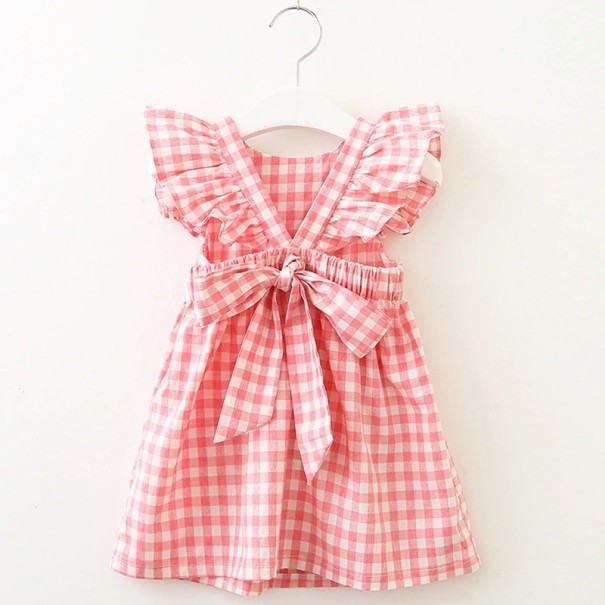Kariertes Mädchenkleid N71 rosa 3