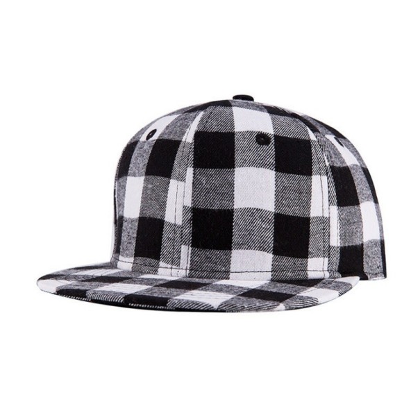 Kariertes Snapback weiß