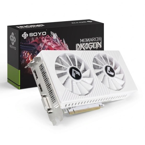 Κάρτα γραφικών SOYO Radeon RX580 Διπλός ψύκτης 8 GB GDDR5 PCI Express 3.0 x16 HDMI DisplayPort DVI Λευκή Για παιχνίδια και επεξεργασία βίντεο 1
