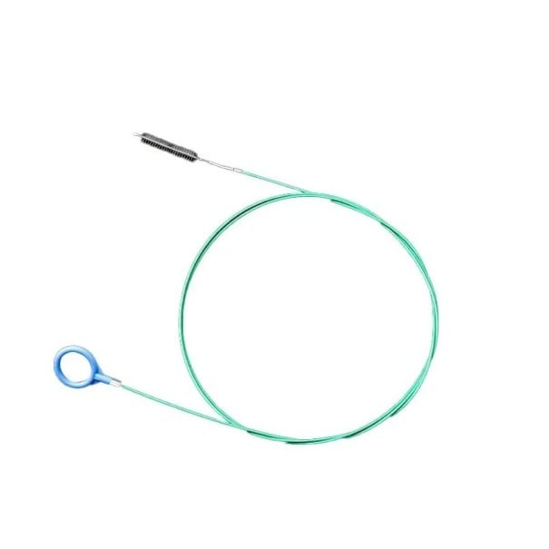 Kartáč na čištění odpadů 3 m flexibilní spirála zelené provedení s čisticím kartáčem a rukojetí pro čištění potrubí a sifonů 1