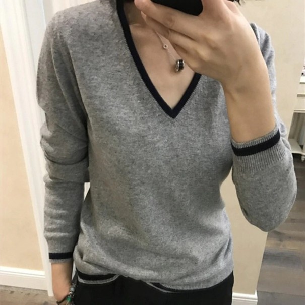 Kaschmirpullover für Damen grau M