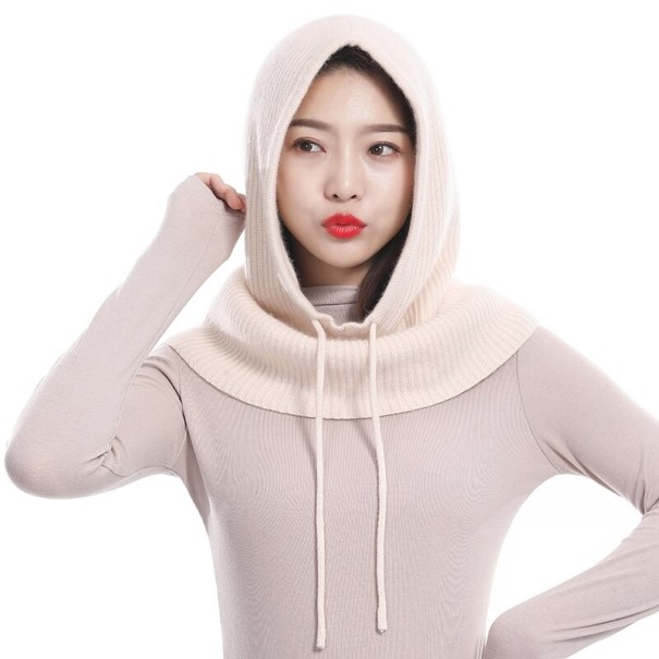 Kashmir balaclava beige
