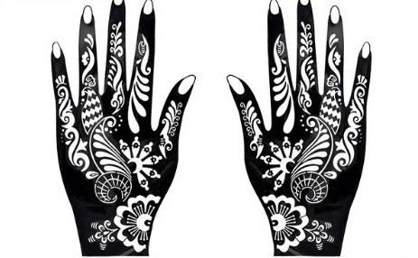 Käsien henna-tatuointien sapluunat J3450 7