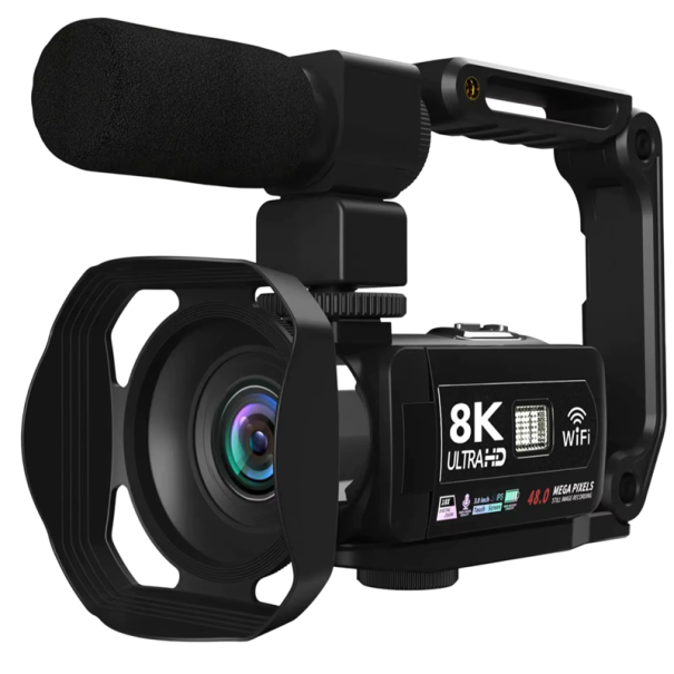 Käsikamera 8K 48 MP 126 × 58 × 57 mm 3" kosketusnäyttö kääntyvä näyttö 18x digitaalinen zoom Wi-Fi HDMI DV kamera 1
