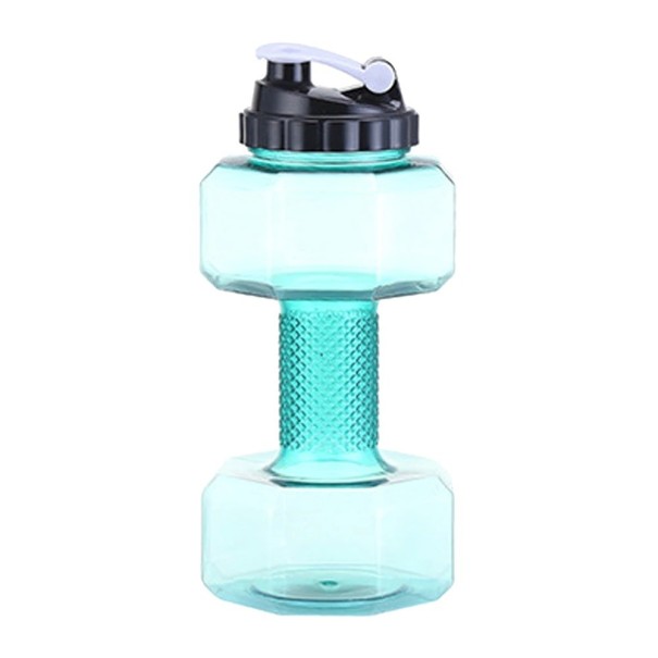 Käsipainon muotoinen vesipullo 2200 ml turkoosi