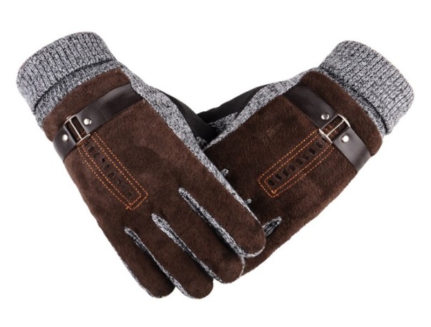 Kasjmier handschoenen voor heren voor de winter J1470 bruin