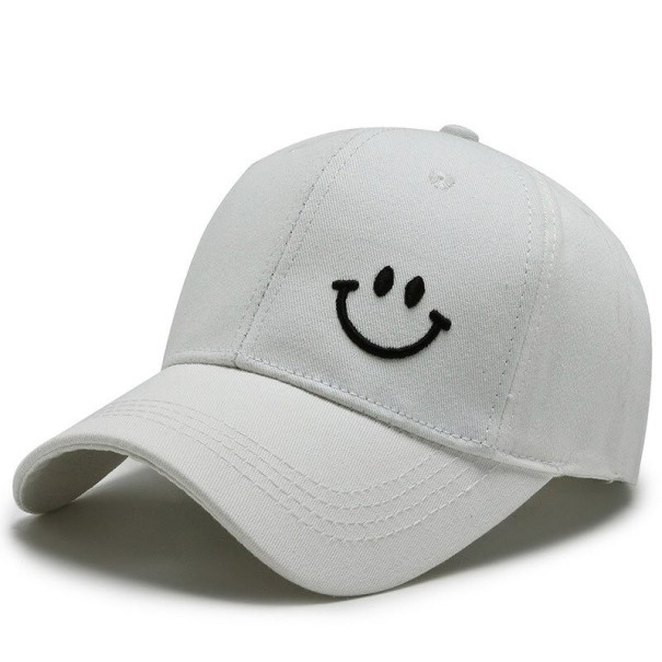 Kasket med smileyansigt T204 hvid