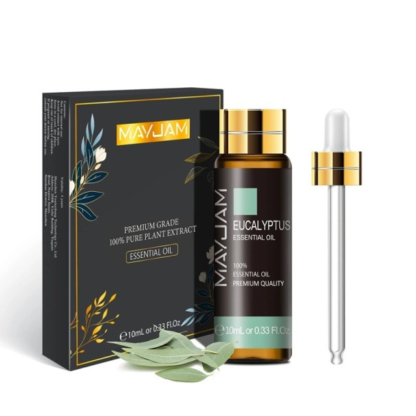 Kasvien eteerinen öljy 10 ml pipetillä Luonnollinen aromaattinen öljy ilmankostuttimeen ja diffuusoriin Rentouttava tuoksu Kotiaromaterapia Eucalyptus