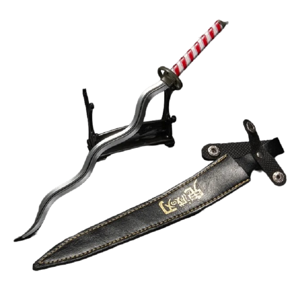 Katana com estojo Obanai Iguro Réplica da katana do anime 25 cm Decoração para o lar 1