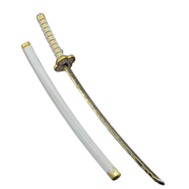 Katana com estojo Zenitsu Agatsuma Réplica da katana do anime 25 cm Decoração para o lar 1