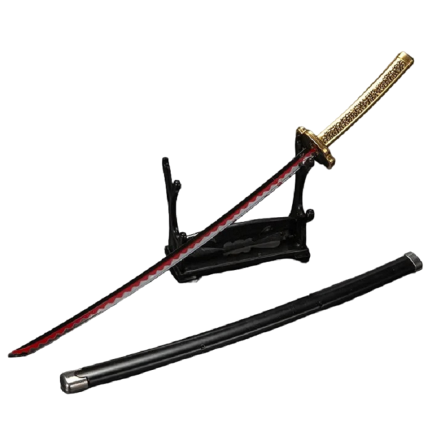 Katana cu teaca Yoriichi Tsugikuni Replica katana anime 25 cm Decor pentru casa 1